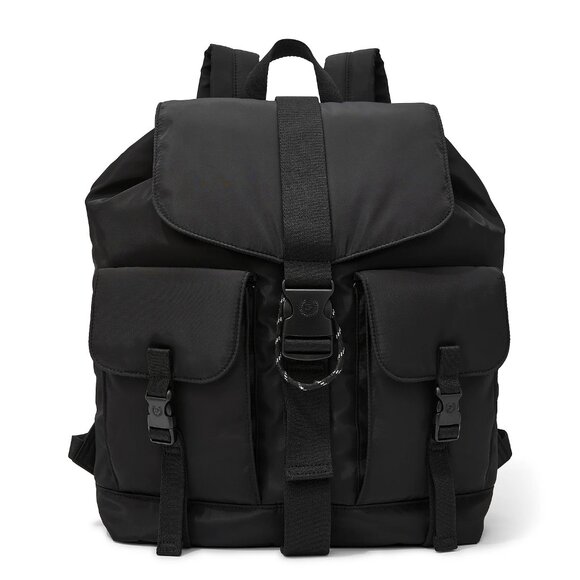 PINK Nylon Cargo Backpack Red Wine Burgundy Black Goth - Picture 2 of 8